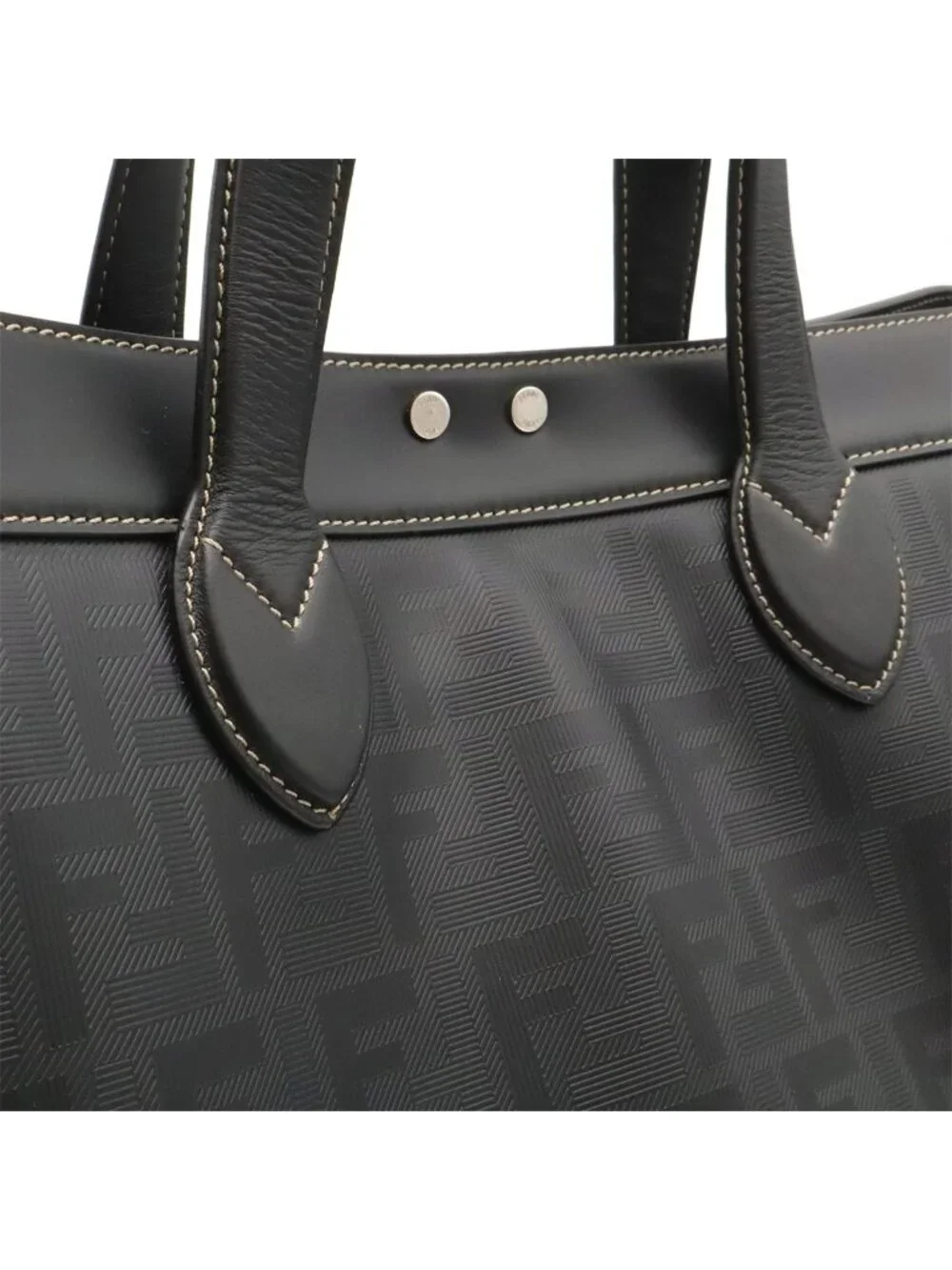 Fendi Peekaboo IC You Forty 8 Tote Large Leather Black Silver Shoulder Pouch